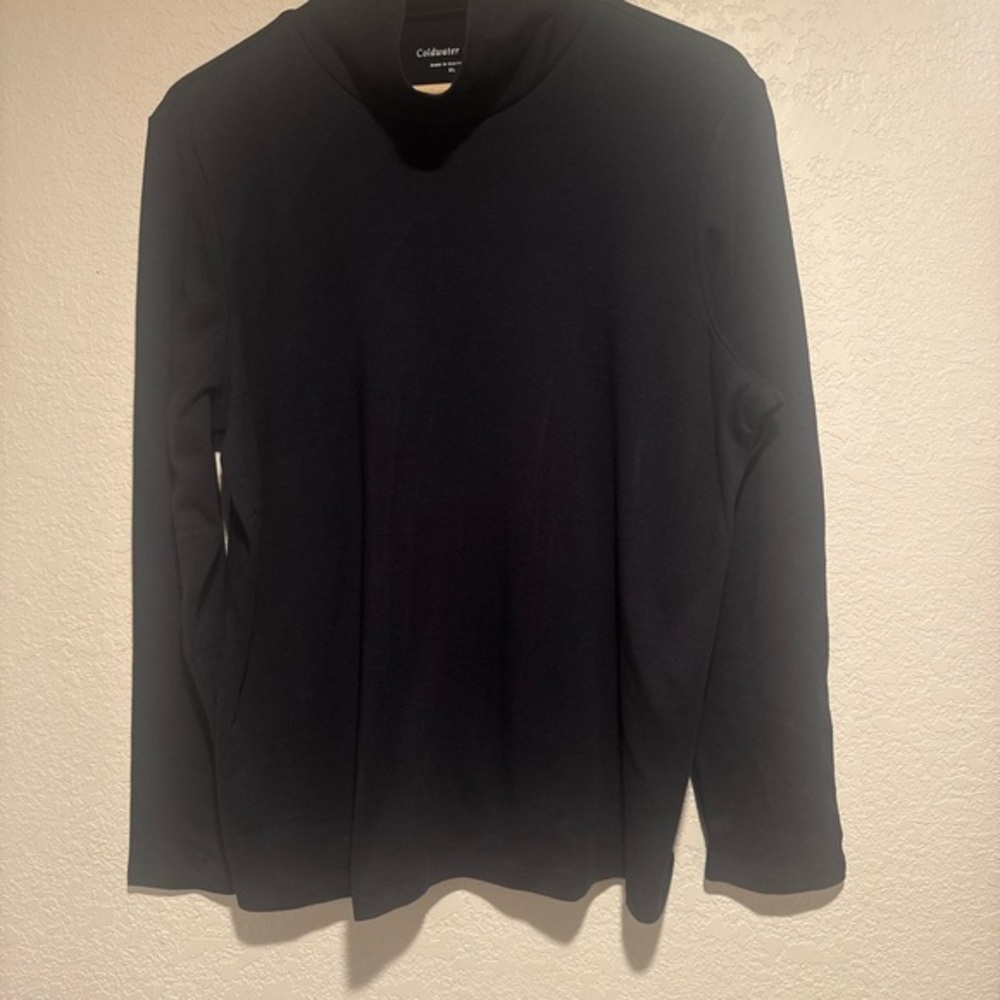 Coldwater Creek Black Long SleeveMock Neck Shirt